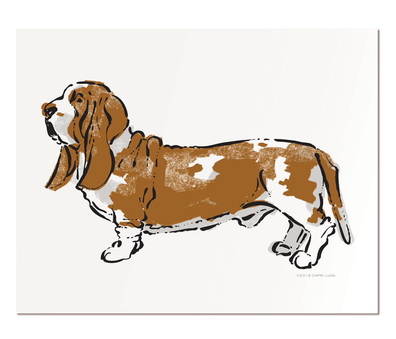 Basset Hound deals Print - Sage