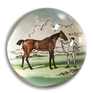 Chestnut horse - 3" crystal paperweight