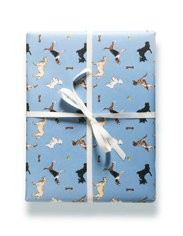 Buddy blue gift wrap by Capri Luna